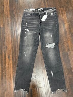 Women's Skinny Distressed Black Jeans